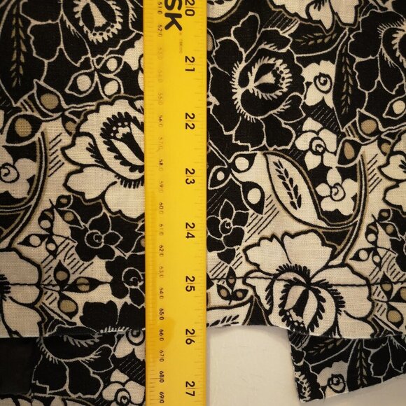 Liz Claiborne Ladies Size Large 100% Linen Black/White/Tan Blazer - Picture 15 of 15